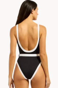 Bandwave Belted Retro Tank One Piece