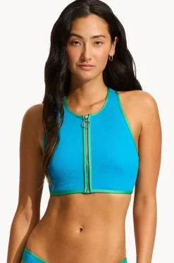 Beach Bound Zip Front Action Back Tank