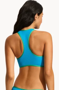 Beach Bound Zip Front Action Back Tank