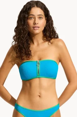 Beach Bound Zip Front Bandeau