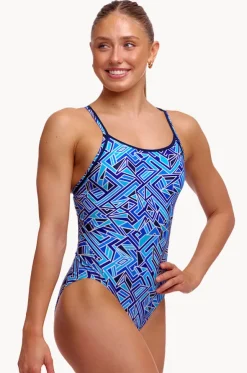 Blue Bits Diamond Back One Piece