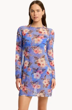 Blue Hawaii Mesh Short Dress