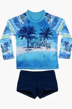 Boys Shipwrecked Long Sleeve Suntop Set