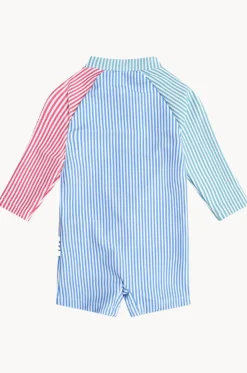 Boys Spliced Stripe Sunsuit