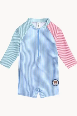 Boys Spliced Stripe Sunsuit
