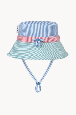 Boys Spliced Stripe Swim Hat