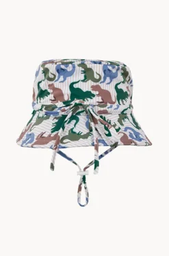 Boys T-Rex Wide Brim Swim Hat