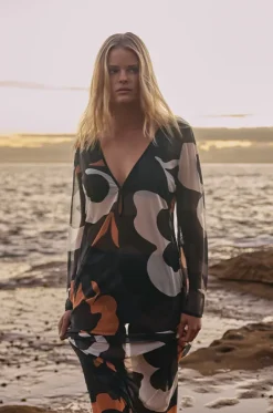 Cactus Garden Mesh Cover Up