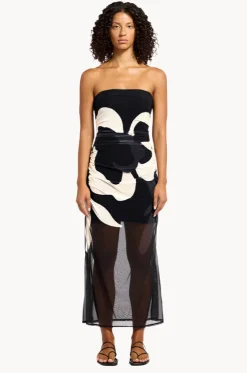 Cactus Garden Mesh Strapless Dress