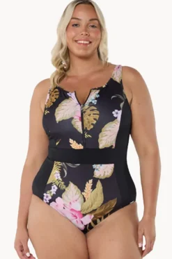 Caribbean Zip High Neck One Piece