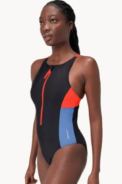 Colourblock Zip One Piece