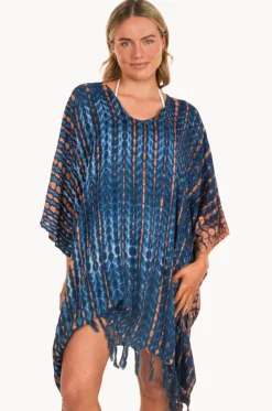 Crackle Tie Dye V Neck Cover Up