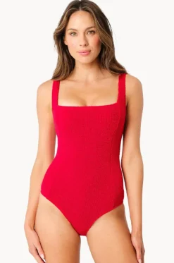 Crinkle Classic Square Neck One Piece