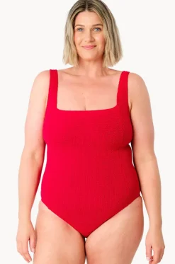 Crinkle Classic Square Neck One Piece