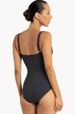 Deco Ruched Square Neck One Piece