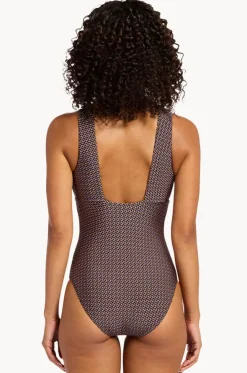 Desert Geo Plunge One Piece