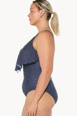 Dots Frill V Neck One Piece