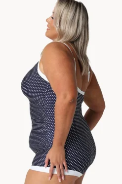 Dots Tie Front Boyleg One Piece