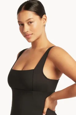 Eco Essentials Square Neck Swim Dress