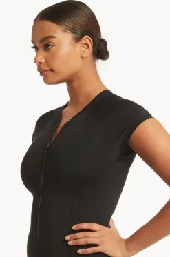 Eco Essentials Zip Front Short Sleeve Sunsuit