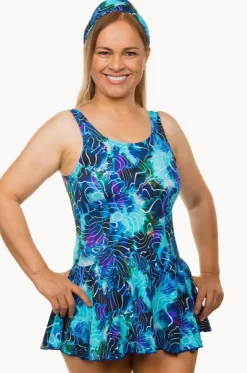 Electric Ocean Swim Dress