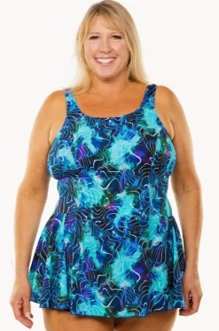 Electric Ocean Swim Dress +