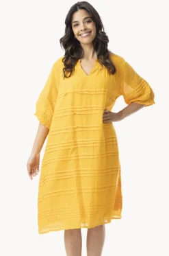 Essentials Cotton Gauze Pleated Dress