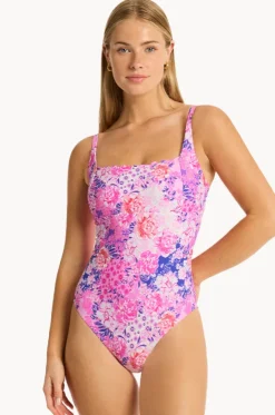 Fiesta Square Neck Bralette One Piece