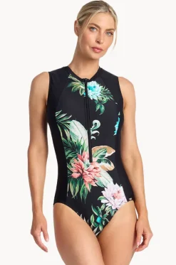 Floral Active Zip One Piece