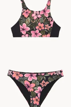 Girls Active Floral Crop Set