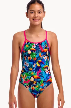 Girls Birdie Wordie Diamond Back One Piece