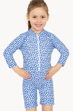 Girls Blue Daisy Sunsuit