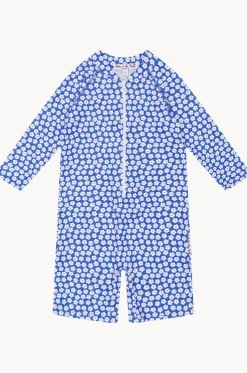 Girls Blue Daisy Sunsuit