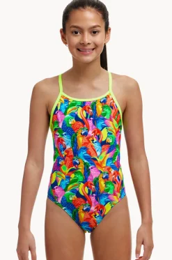 Girls Bright Birds Diamond Back One Piece
