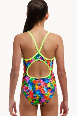 Girls Bright Birds Diamond Back One Piece