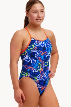 Girls Broken Hearts Diamond Back One Piece