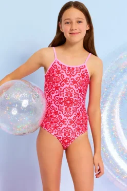 Girls Capri Tile One Piece