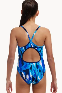 Girls Chaz Michael Diamond Back One Piece