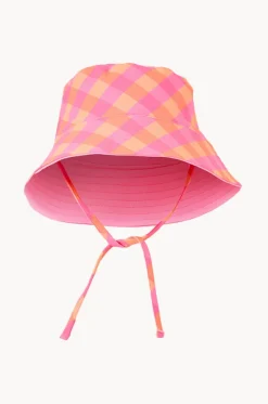 Girls Check Swim Hat