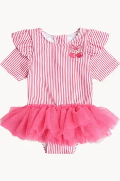 Girls Cherry Pie Stripe Ballerina Sunsuit