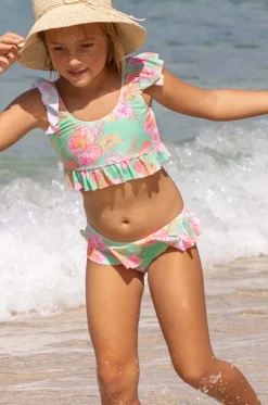 Girls Coastal Shells Frill Crop Set