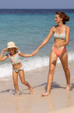 Girls Coastal Shells Frill Crop Set