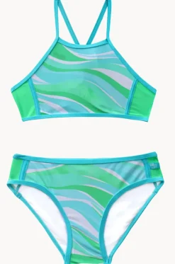 Girls Coastal Wave Crop Set