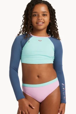 Girls Colorblock Crop Suntop Set