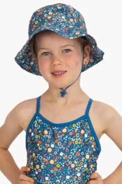 Girls Ditsy Blue Sunhat