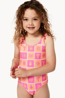 Girls Floral Reversible One Piece