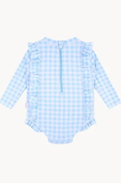 Girls Gingham Frill Sunsuit