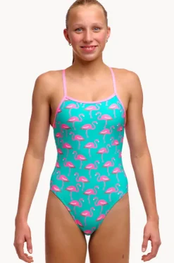 Girls Go Flamingo Single Strap One Piece