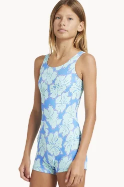 Girls Happy Hibiscus Retro One Piece