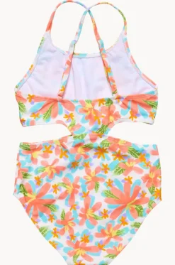 Girls Hawaiian Luau Cut Out One Piece
